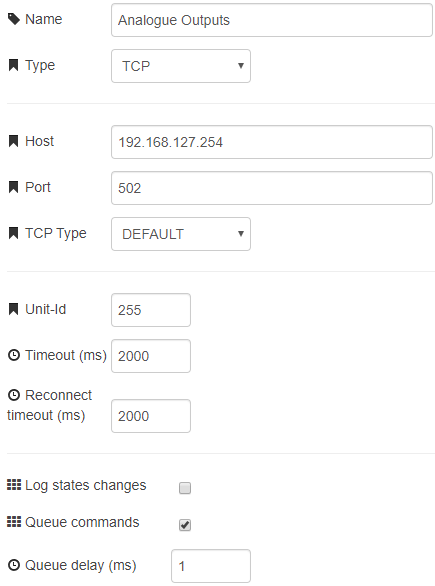 Analogue Output configuration